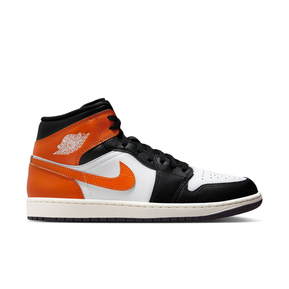 Air Jordan 1 Mid 'Black Toe Orange' Erkek Basketbol Ayakkabısı