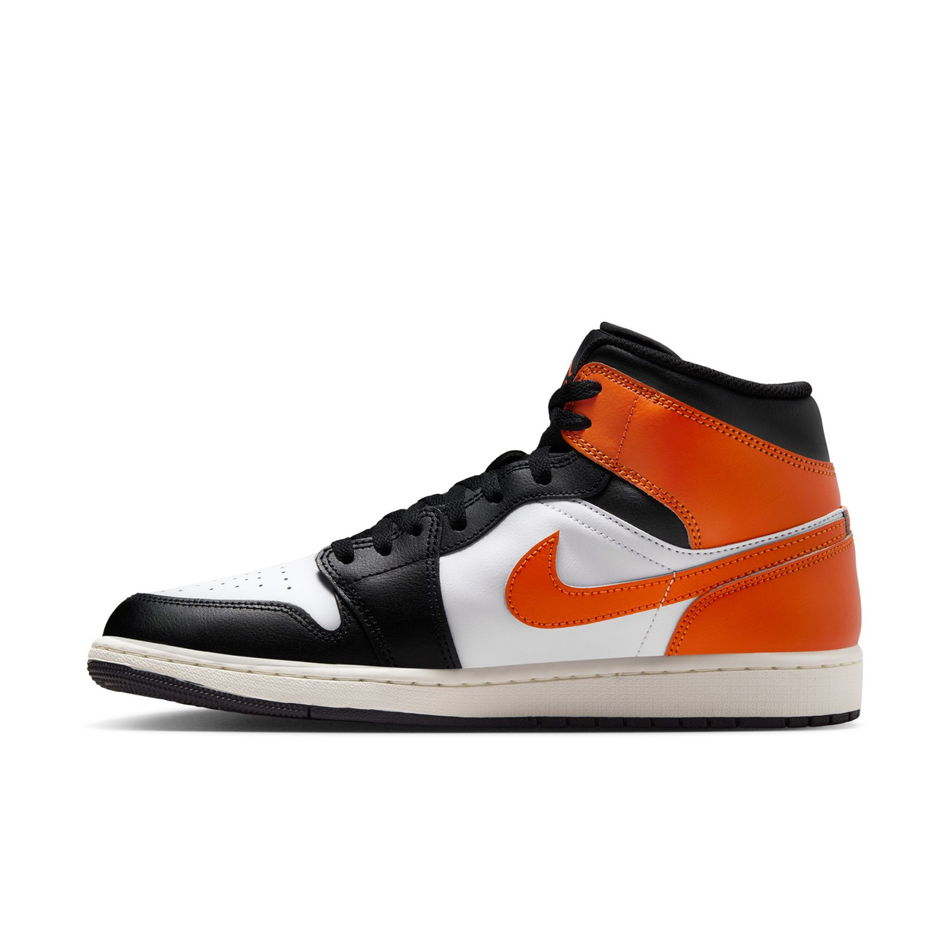 Air Jordan 1 Mid 'Black Toe Orange' Erkek Basketbol Ayakkabısı