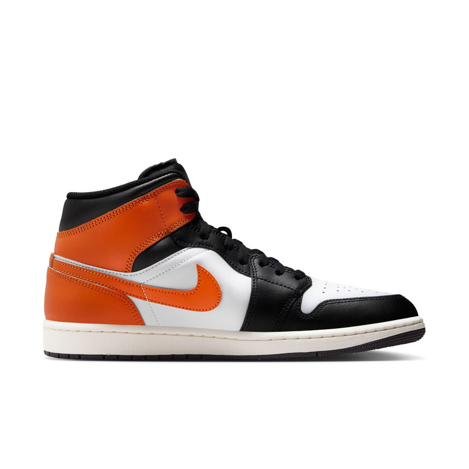 Air Jordan 1 Mid 'Black Toe Orange' Erkek Basketbol Ayakkabısı