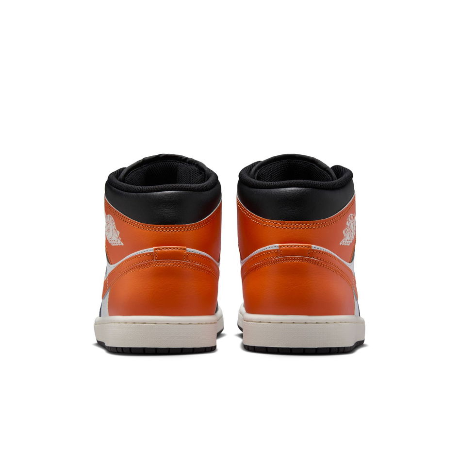 Air Jordan 1 Mid 'Black Toe Orange' Erkek Basketbol Ayakkabısı
