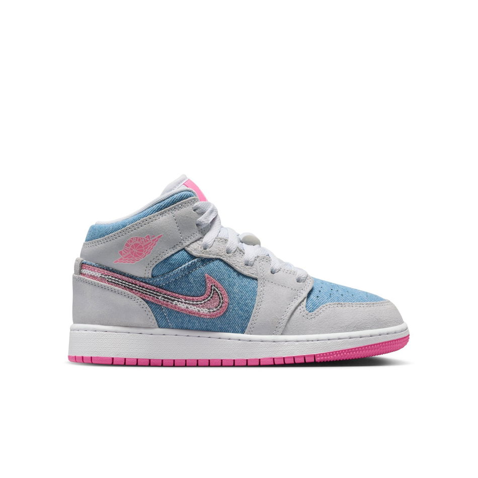 Air Jordan 1 Mid SE 'Denim Sequin' Gs Basketbol Ayakkabısı