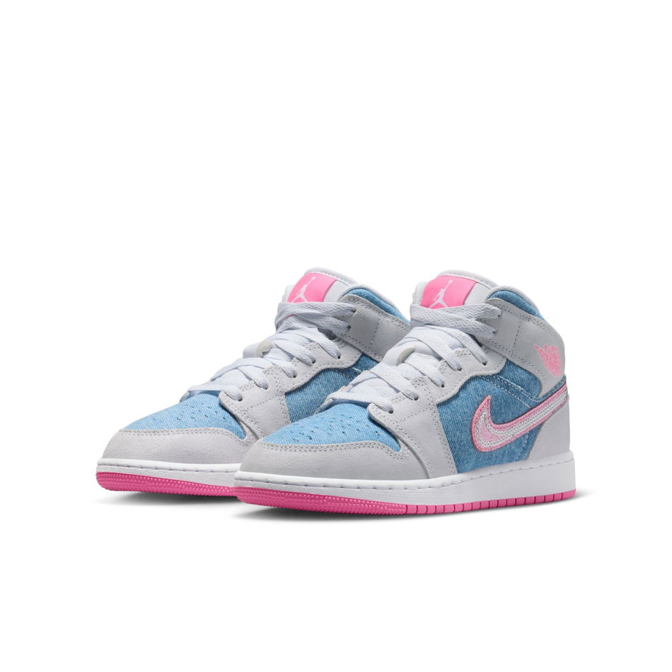 Air Jordan 1 Mid SE 'Denim Sequin' Gs Basketbol Ayakkabısı