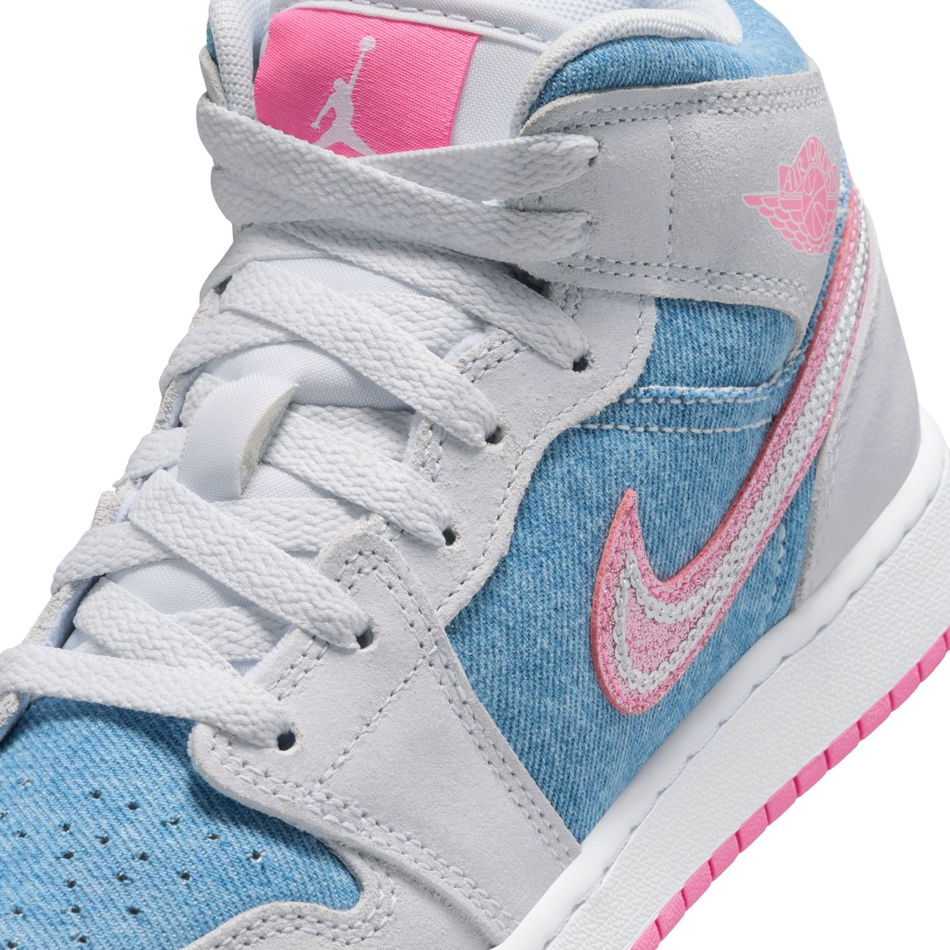 Air Jordan 1 Mid SE 'Denim Sequin' Gs Basketbol Ayakkabısı