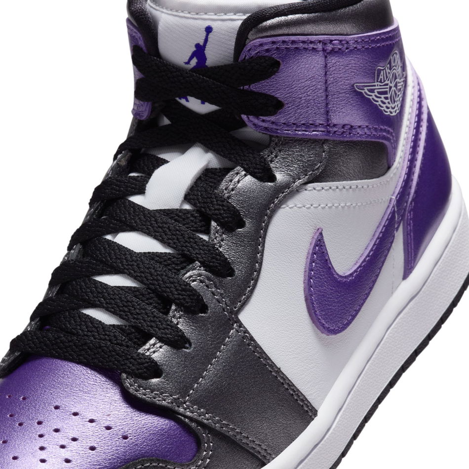Air Jordan 1 Mid SE 'Metallic Purple' Kadın Basketbol Ayakkabısı
