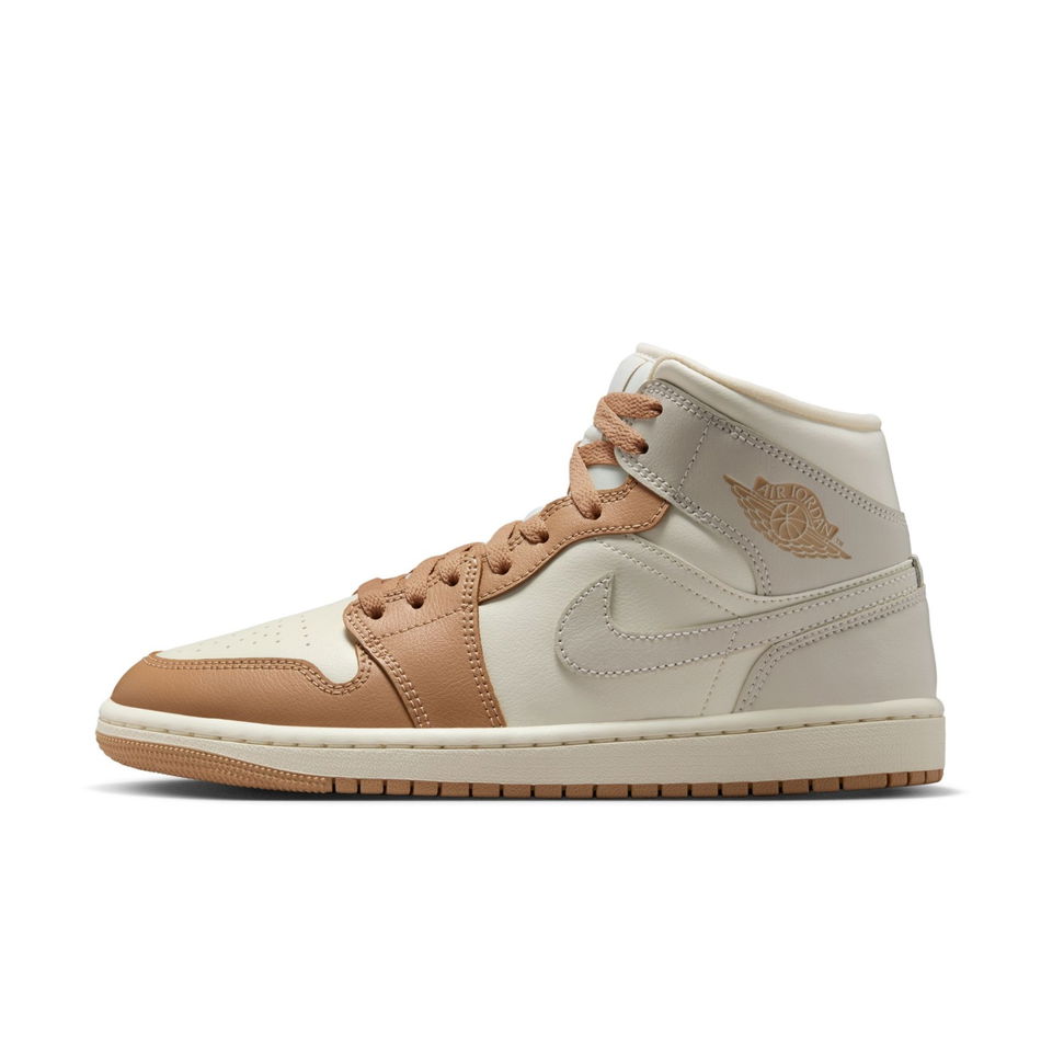 Air Jordan 1 Mid 'Tan Toe' Kadın Basketbol Ayakkabısı
