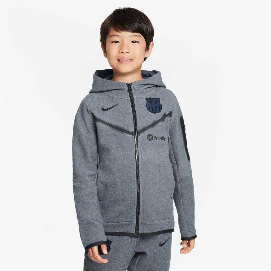 FC Barcelona Tech Fleece Full-Zip Çocuk Sweatshirt