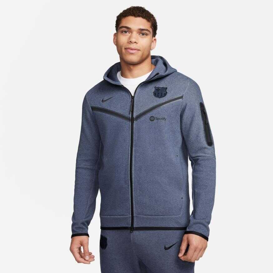 FC Barcelona Tech Fleece Hoodie Full-Zip Erkek Sweatshirt