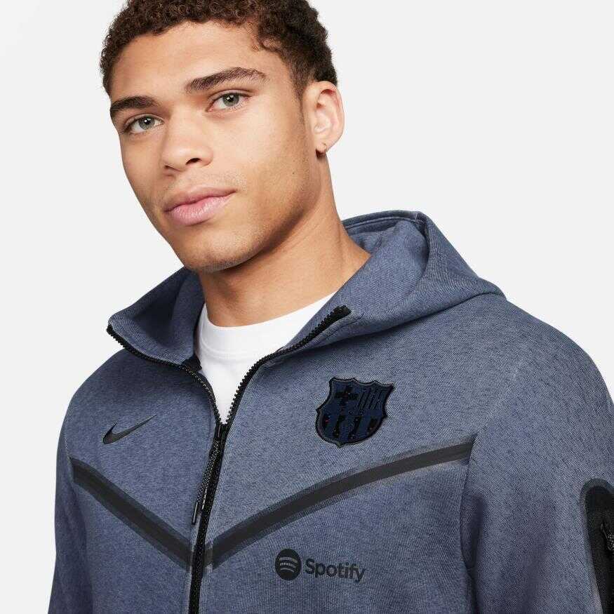 FC Barcelona Tech Fleece Hoodie Full-Zip Erkek Sweatshirt