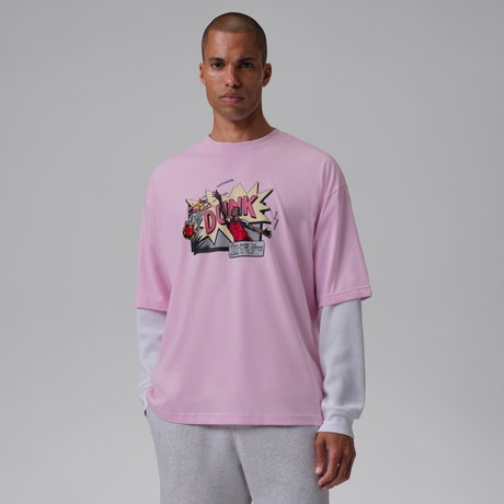 JORDAN - Jordan Brooklyn Comic 96 Ss Crew Erkek Pembe Tişört