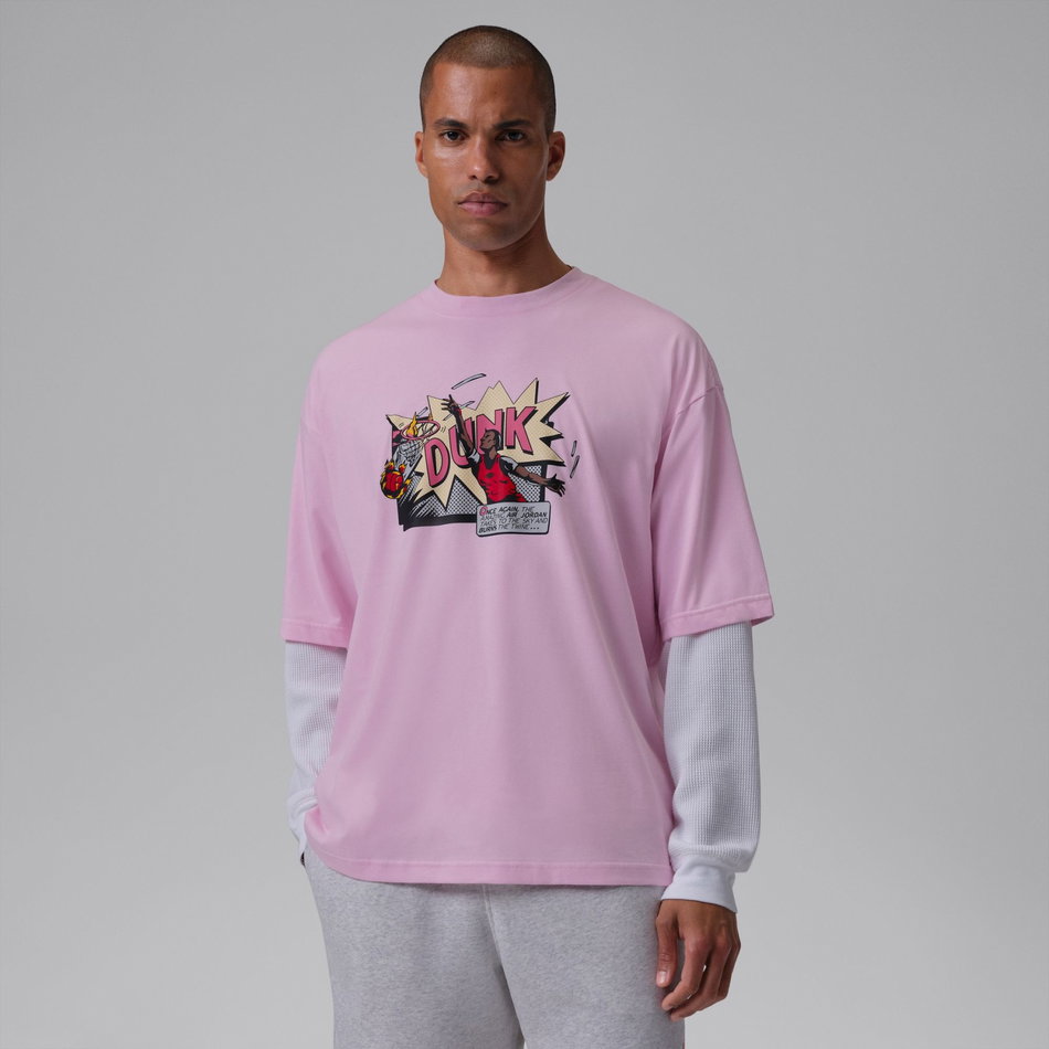 Jordan Brooklyn Comic 96 Ss Crew Erkek Pembe Tişört