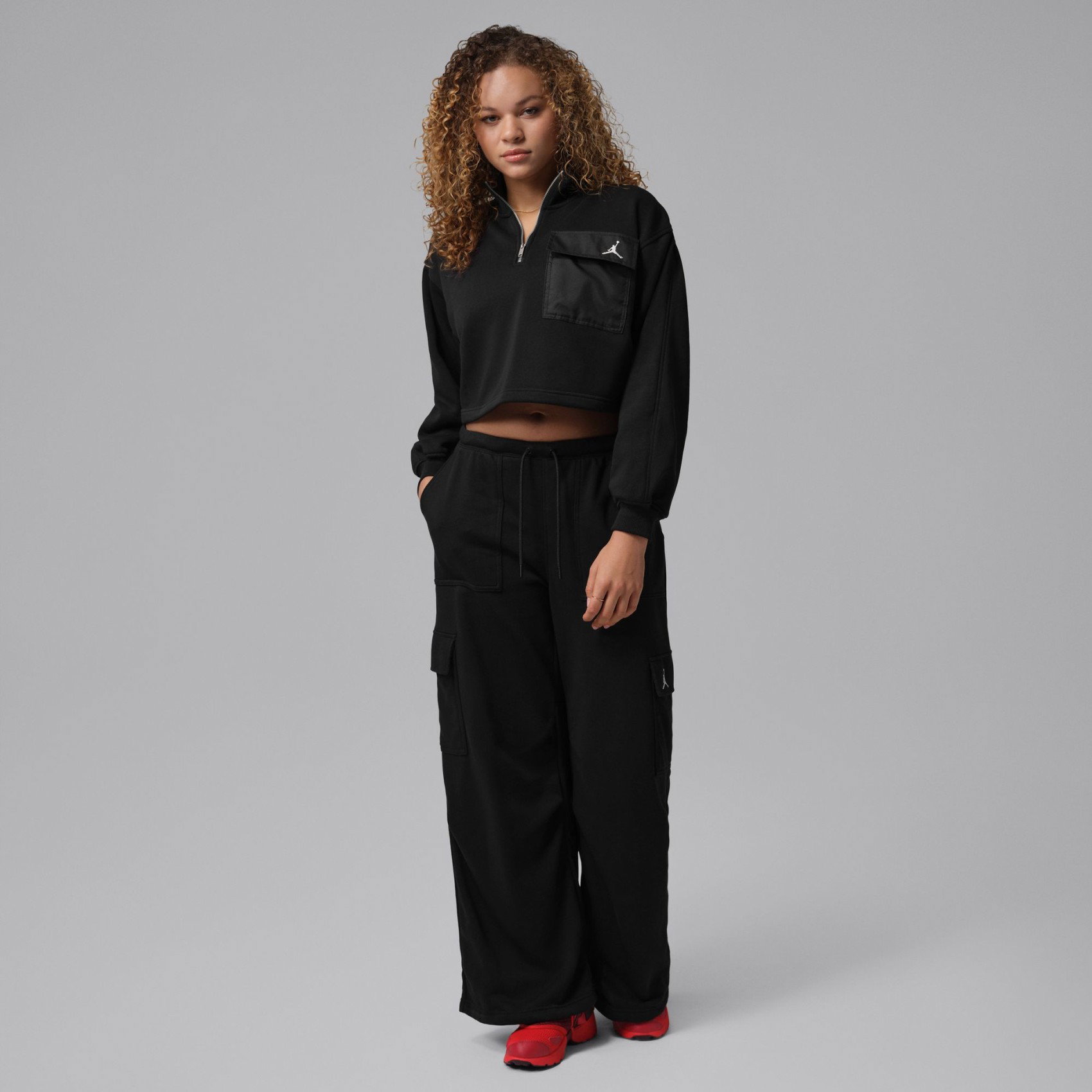 Nike Jordan Brooklyn Fleece Ft Qz Hm Kadın Siyah Sweatshirt IF1069-010 Nike Jordan Brooklyn Fleece Ft Qz Hm Kadın Siyah Sweatshirt IF1069-010