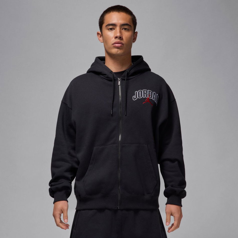 Jordan Brooklyn Fleece Os GFX Fz Hoodie Erkek Siyah Sweatshirt