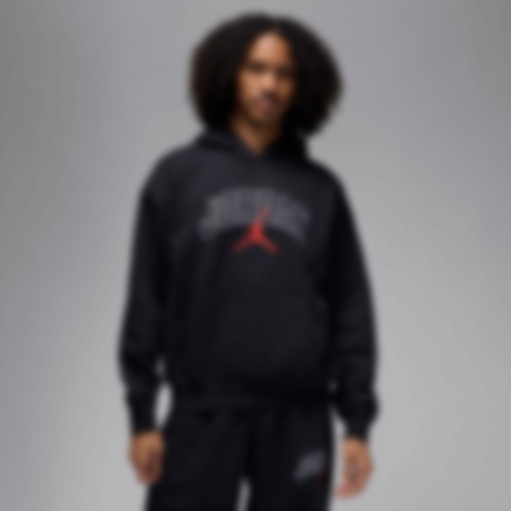 JORDAN - Jordan Brooklyn Fleece Os GFX Po Hoodie Erkek Siyah Sweatshirt