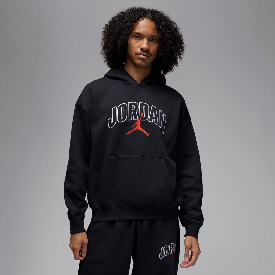 Jordan Brooklyn Fleece Os GFX Po Hoodie Erkek Siyah Sweatshirt