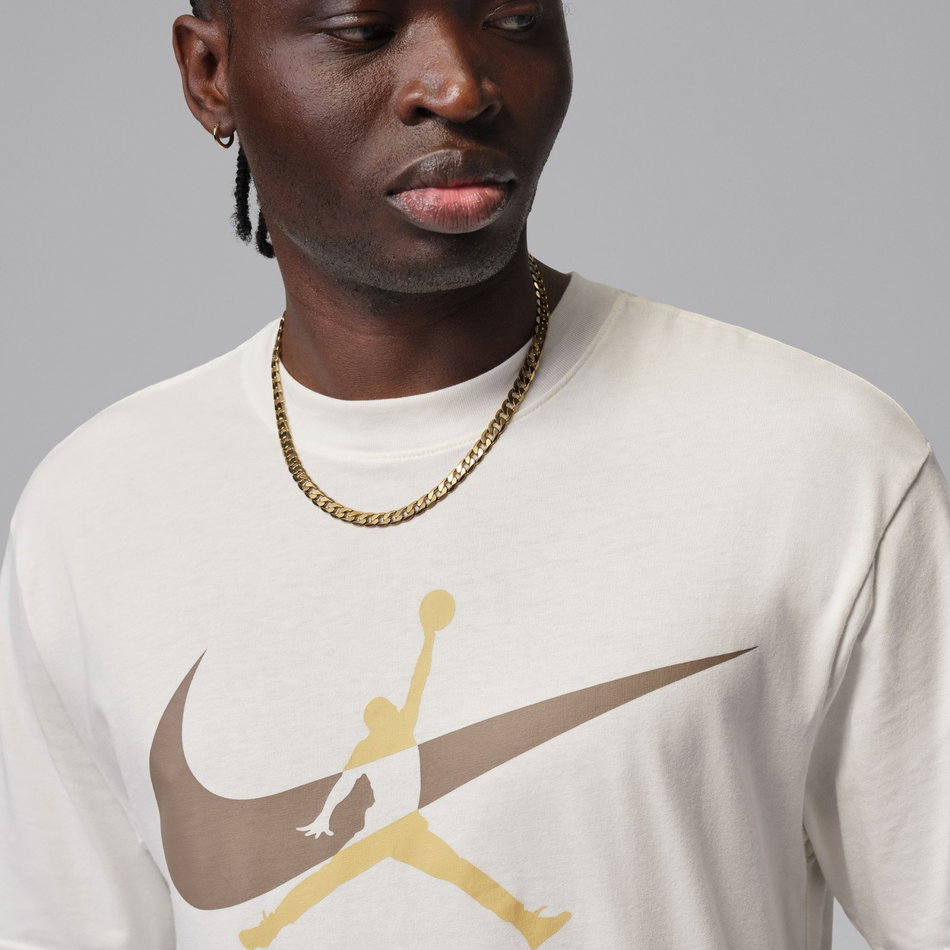 Jordan Brooklyn Gfx Ss Crew Erkek Bej Tişört