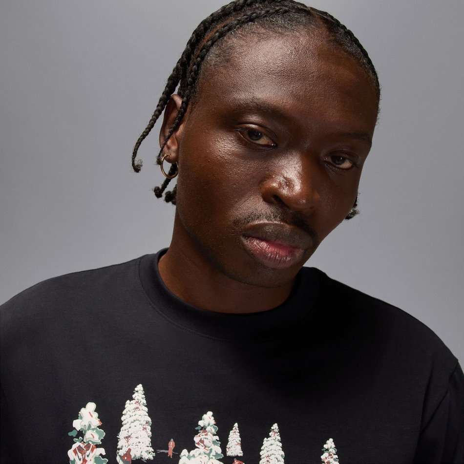 Jordan Brooklyn Holiday Crew Erkek Siyah Tişört
