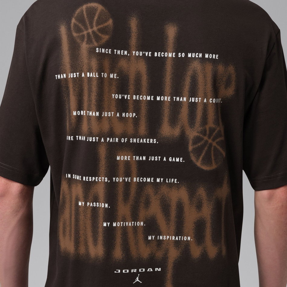 Jordan Brooklyn Love 85 Ss Crew Erkek Kahverengi Tişört
