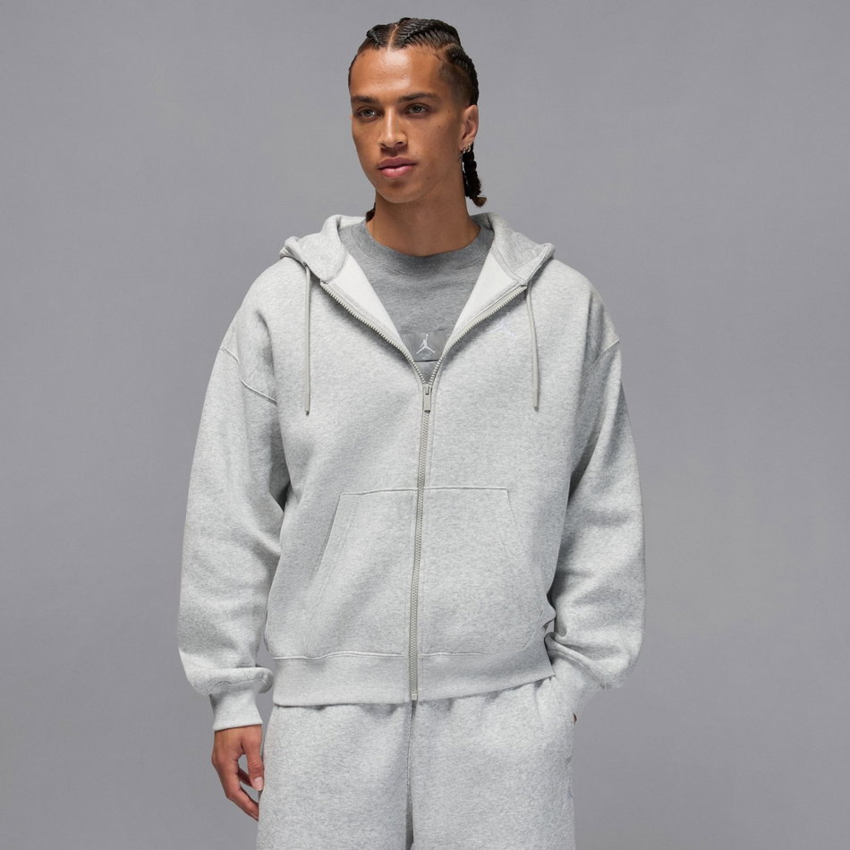Jordan Brooklyn Oversize FZ Hoodie Erkek Gri Sweatshirt