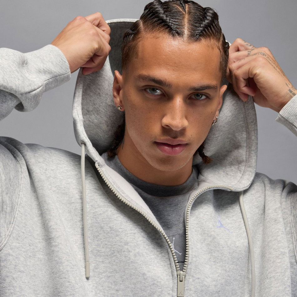 Jordan Brooklyn Oversize FZ Hoodie Erkek Gri Sweatshirt