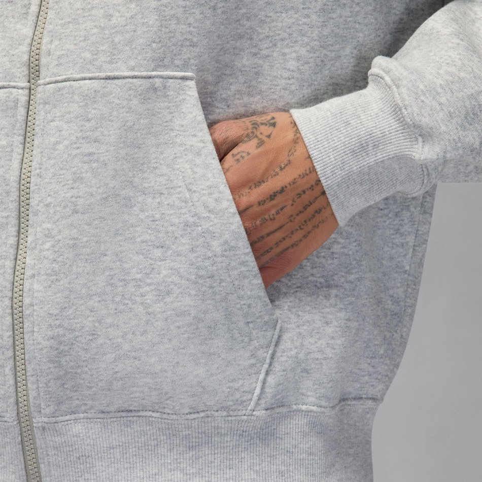 Jordan Brooklyn Oversize FZ Hoodie Erkek Gri Sweatshirt