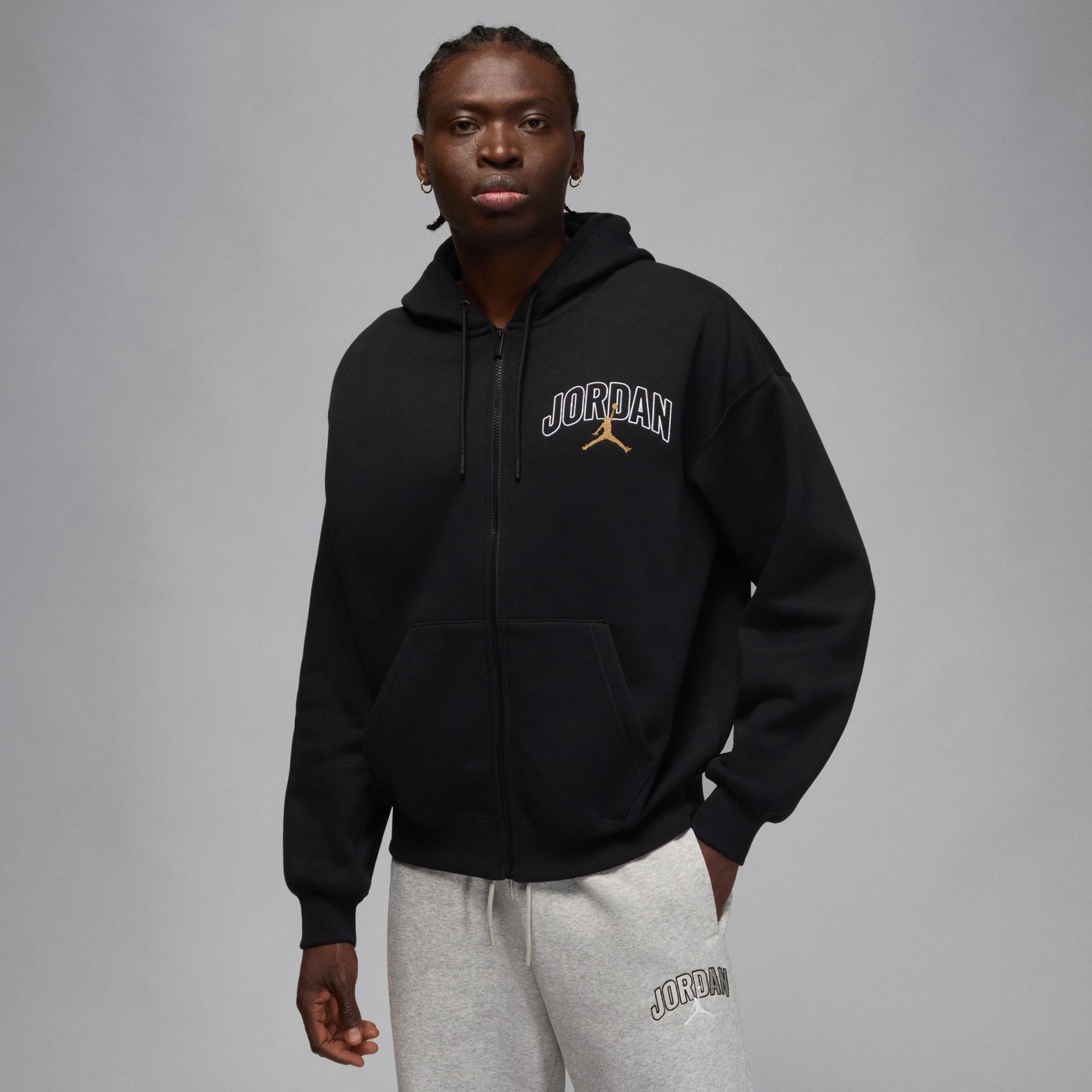 Nike Jordan Brooklyn Oversize FZ Hoodie Erkek Siyah Sweatshirt