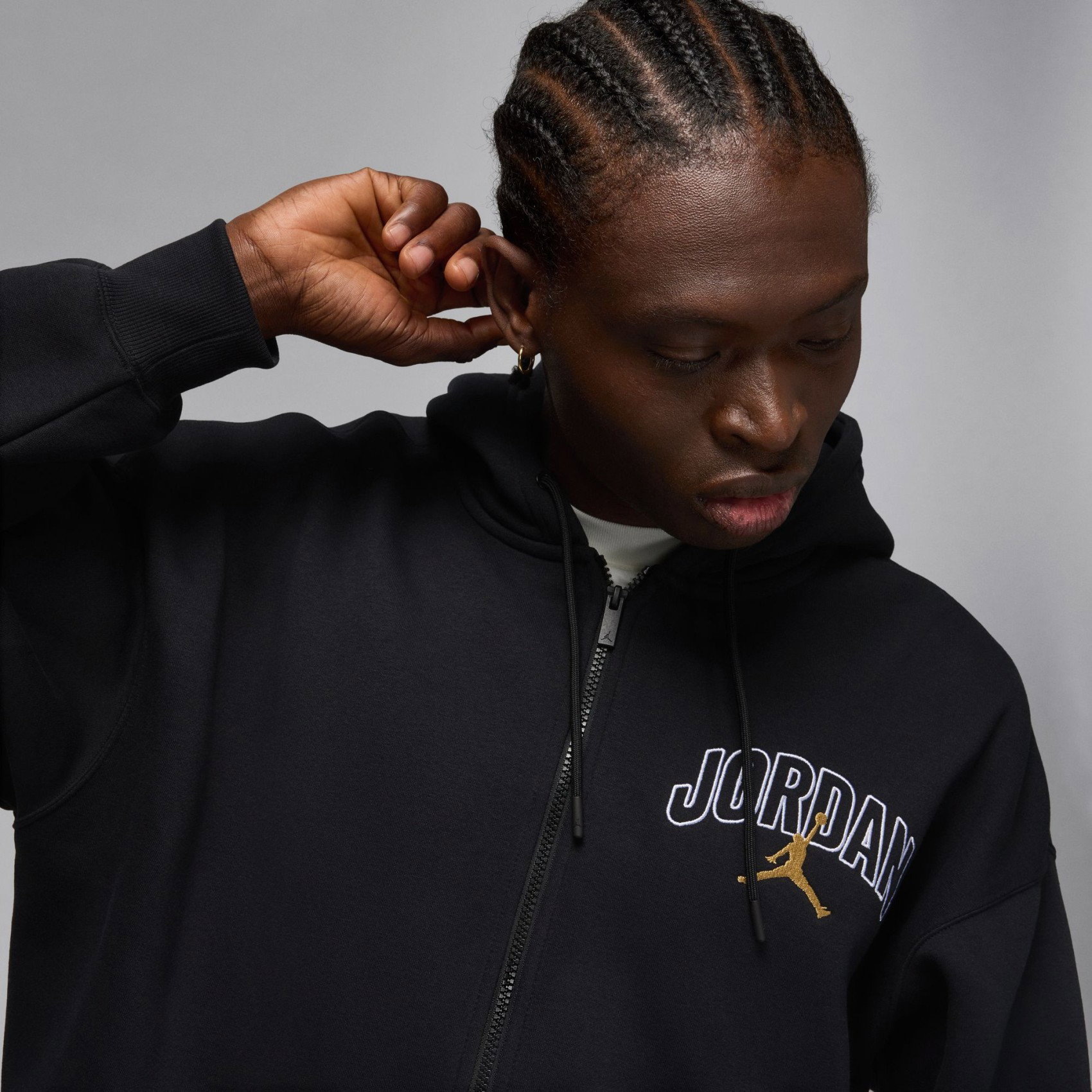 Nike Jordan Brooklyn Oversize FZ Hoodie Erkek Siyah Sweatshirt