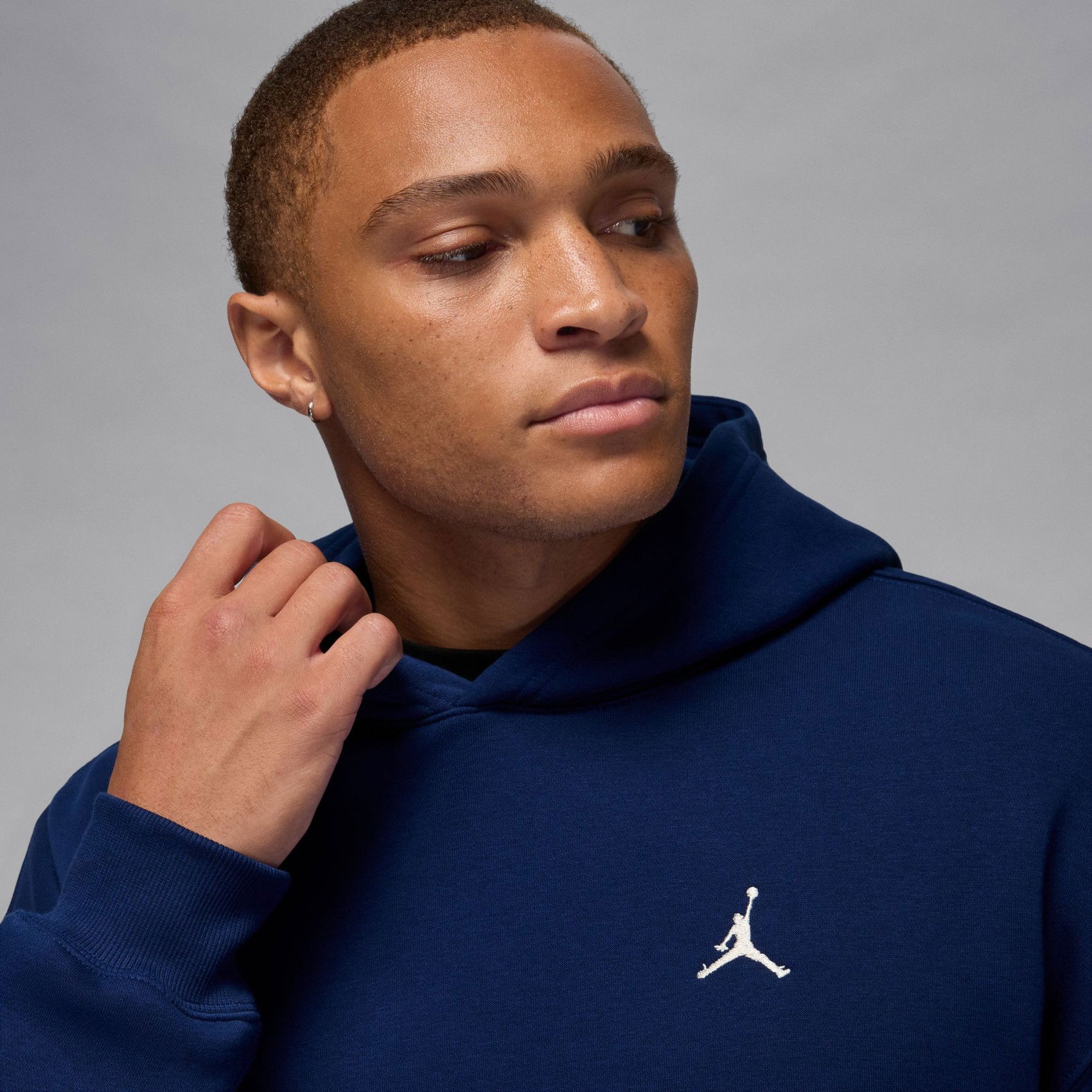 Nike Jordan Brooklyn Oversize Po Hoodie Erkek Mavi Sweatshirt