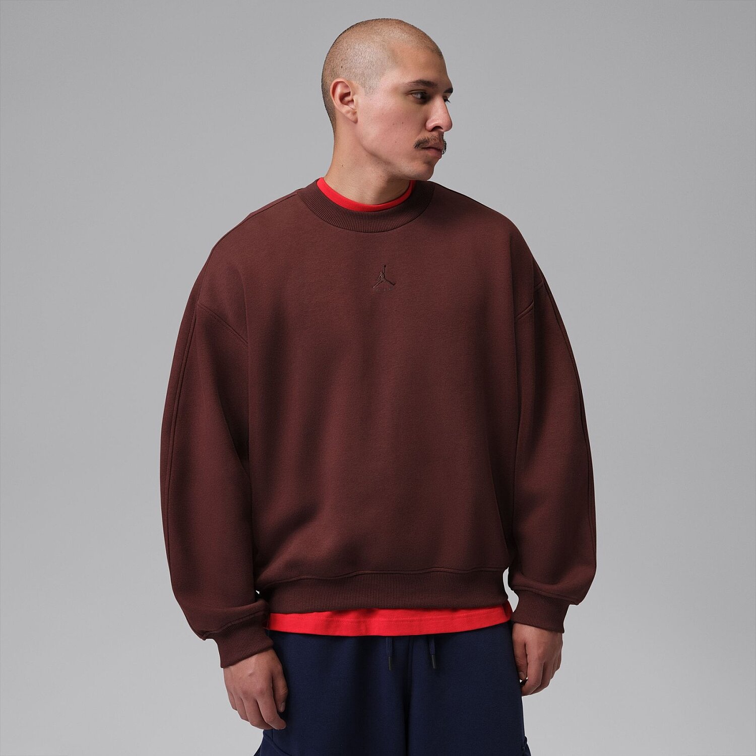 Мужской свитшот Jordan Brooklyn Oversized Fleece Crew Bb Kahverengi