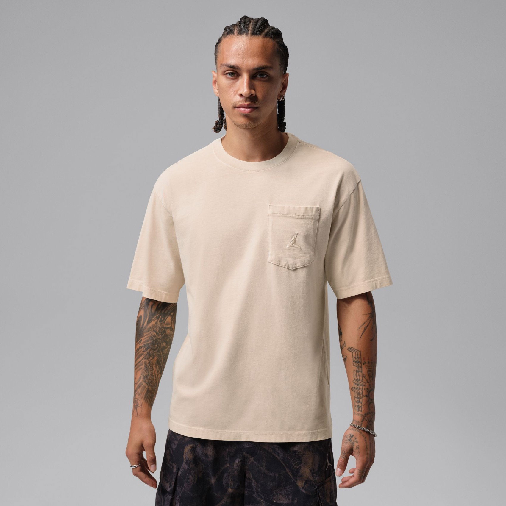 JORDAN - Jordan Brooklyn Pocket Ss Crew Erkek Bej Tişört