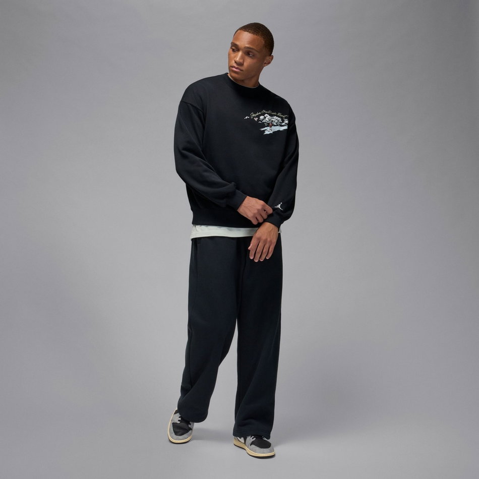 Jordan Brooklyn Snowscape Crew Erkek Siyah Sweatshirt