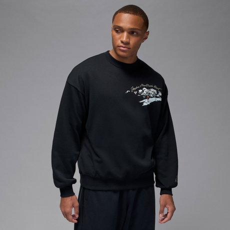 JORDAN - Jordan Brooklyn Snowscape Crew Erkek Siyah Sweatshirt