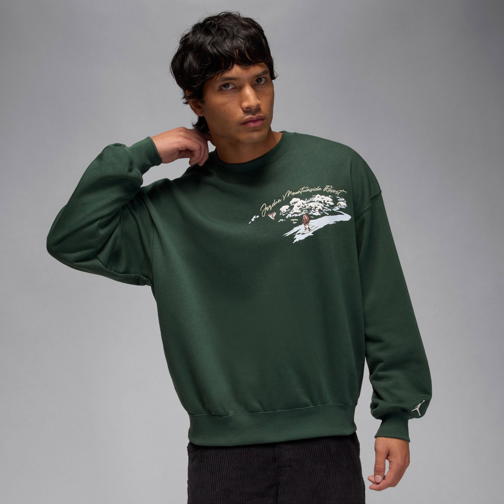 Nike Jordan Brooklyn Snowscape Crew Erkek Yeşil Sweatshirt IM6317-327 Nike Jordan Brooklyn Snowscape Crew Erkek Yeşil Sweatshirt IM6317-327