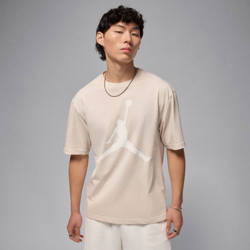 Jordan Brooklyn SS Crew Erkek Bej Tişört