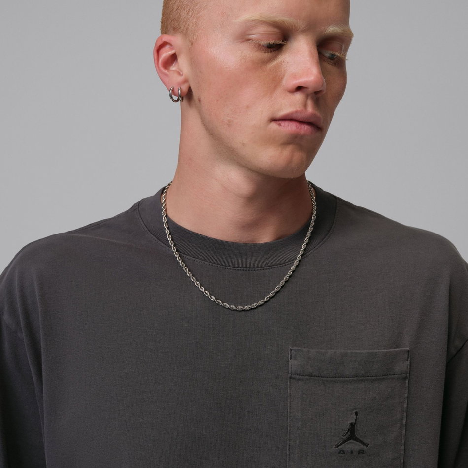 Jordan Brooklyn Ss Crew Erkek Gri Tişört