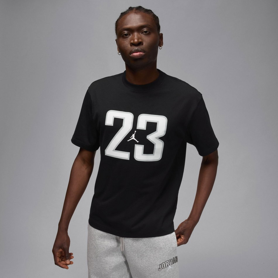 Jordan Brooklyn SS Crew Erkek Siyah Tişört