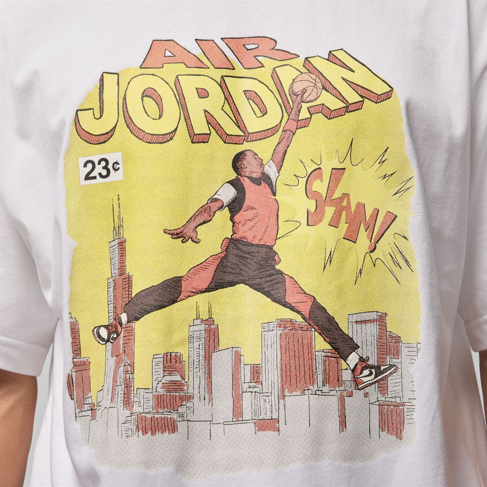 Jordan Comic SS Crew Erkek Beyaz Tişört