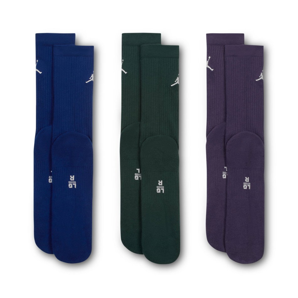 Jordan Everyday Cush Poly Crew (3 çift) Mavi Çorap