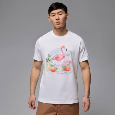 JORDAN - Jordan Flight Essential Flamingo SS Crew Erkek Beyaz Tişört