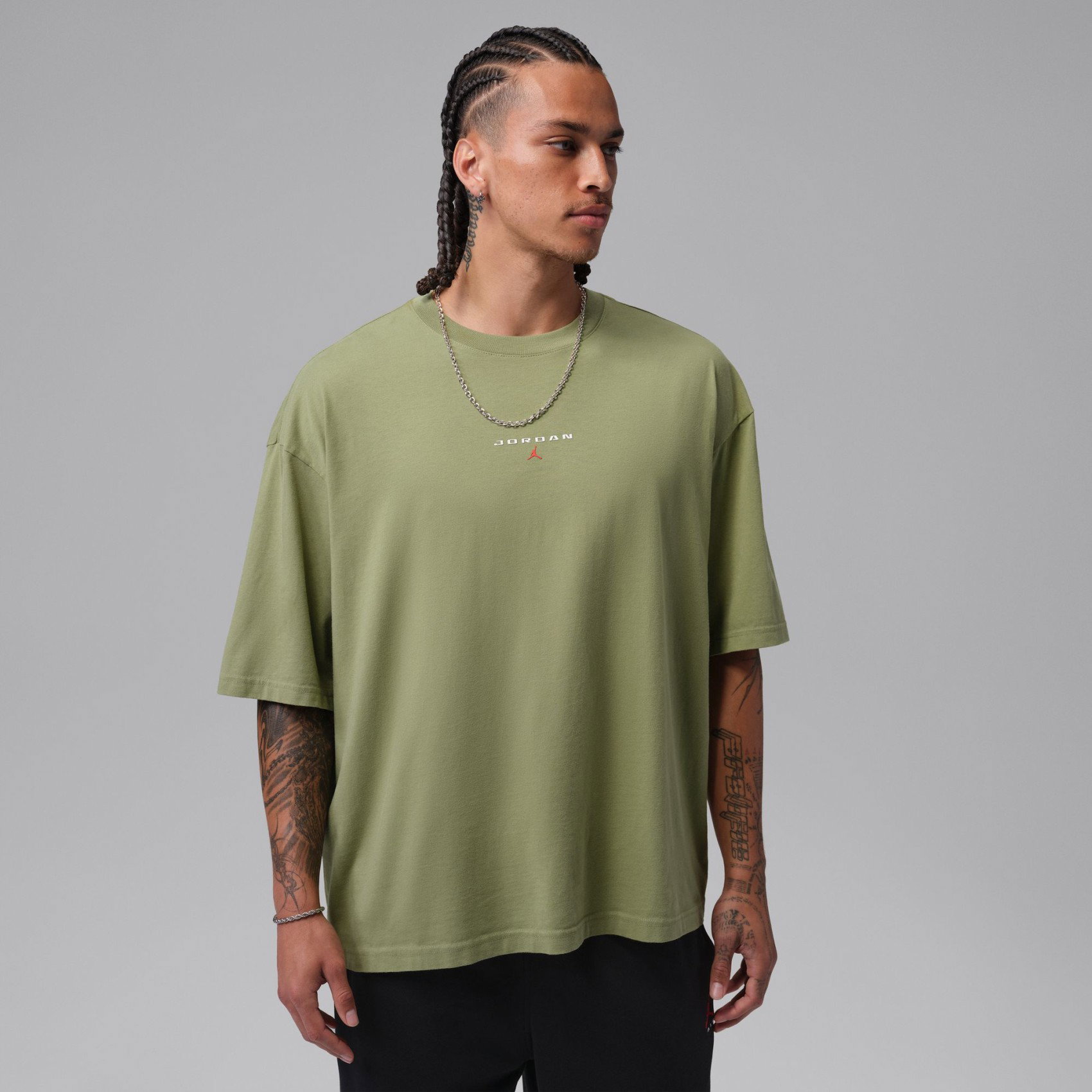JORDAN - Jordan Flight Essentials Oversized Patch Ss Erkek Yeşil Tişört