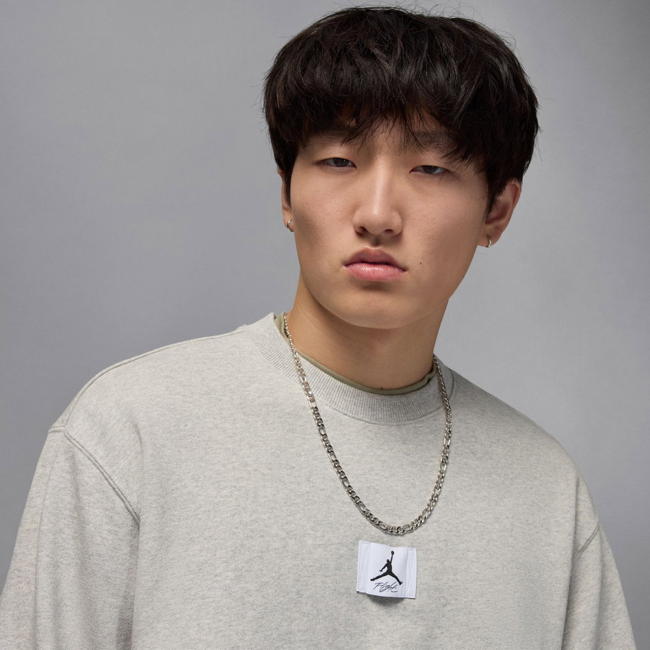 Jordan Flight Fleece Crew Erkek Gri Sweatshirt