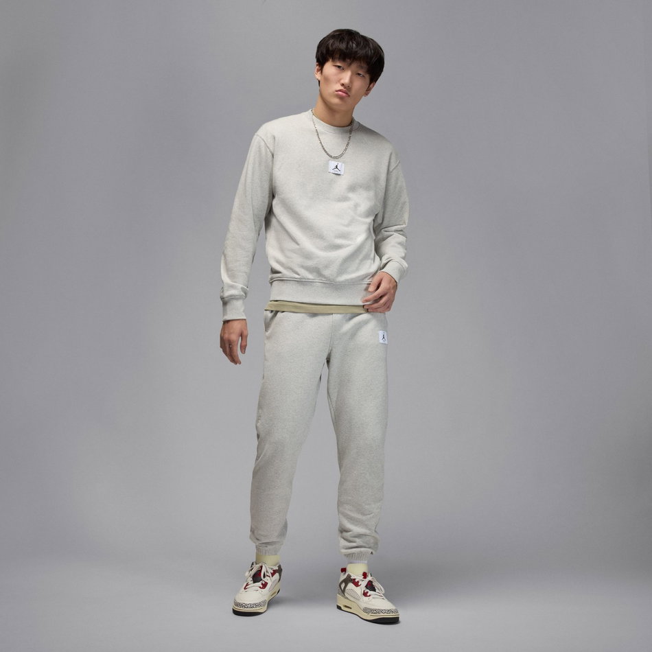 Jordan Flight Fleece Crew Erkek Gri Sweatshirt