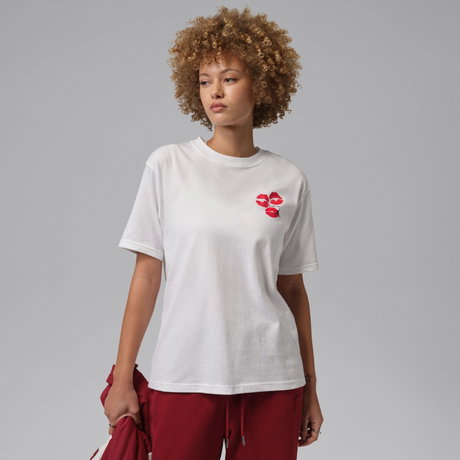 JORDAN - Jordan Flight Ss Gf Gfx Tee Kiss Kadın Beyaz Tişört