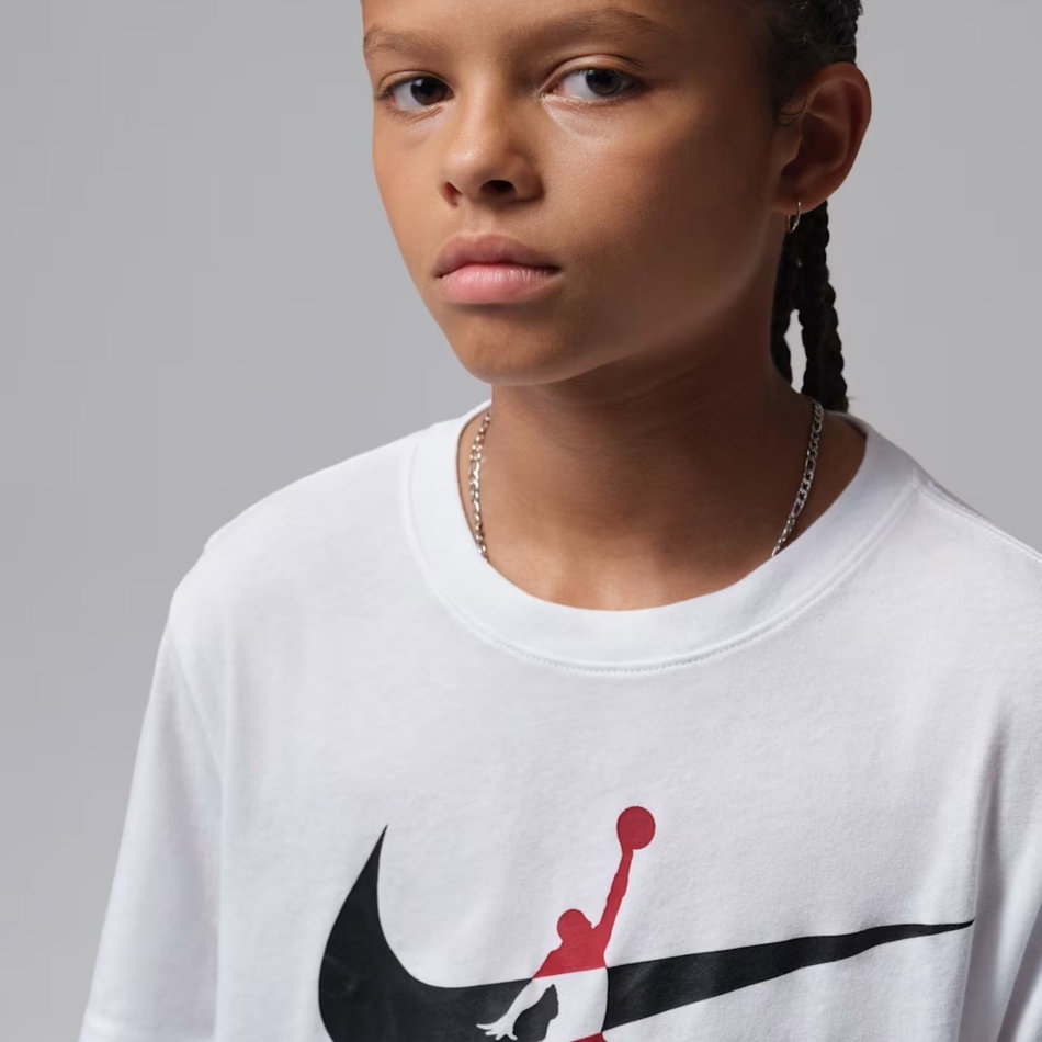 Jordan Jumpman Swoosh Çocuk Beyaz Tişört