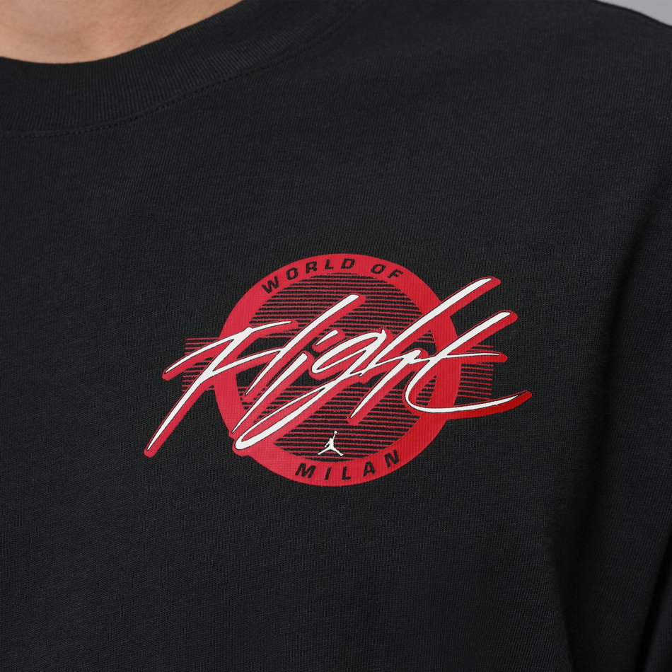 Jordan Milano World of Flight Ss Crew Erkek Siyah Tişört
