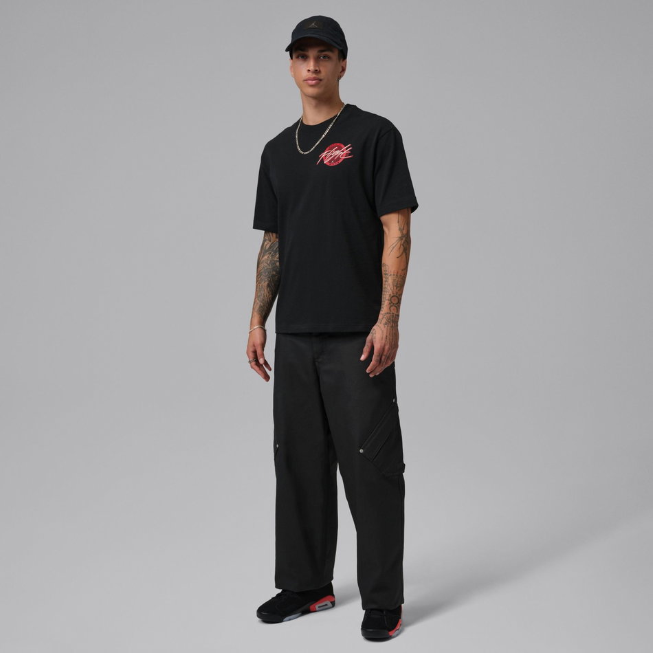 Jordan Milano World of Flight Ss Crew Erkek Siyah Tişört