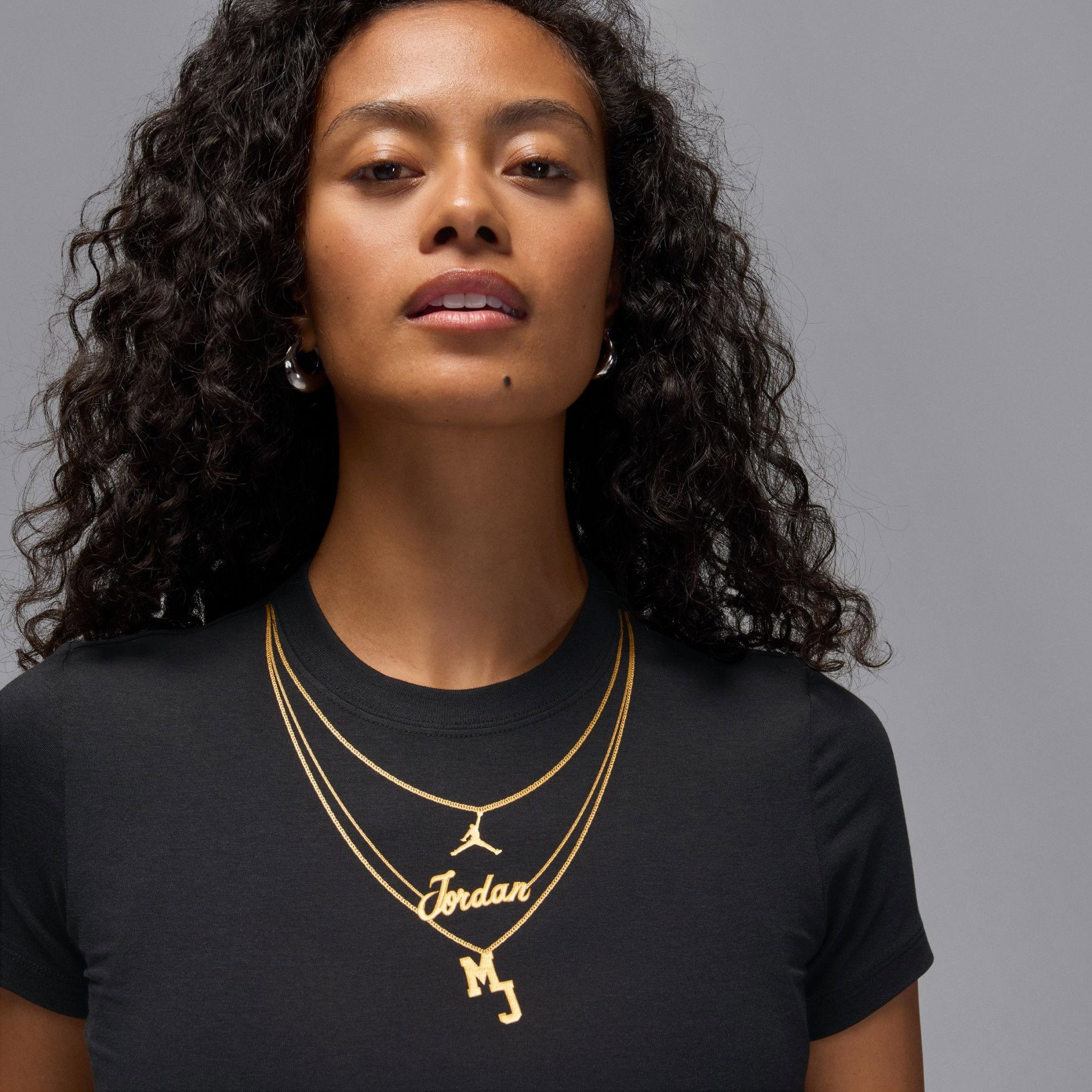 Nike Jordan Necklace Graphic Ss Tee Kadın Siyah Tişört HV0466-010