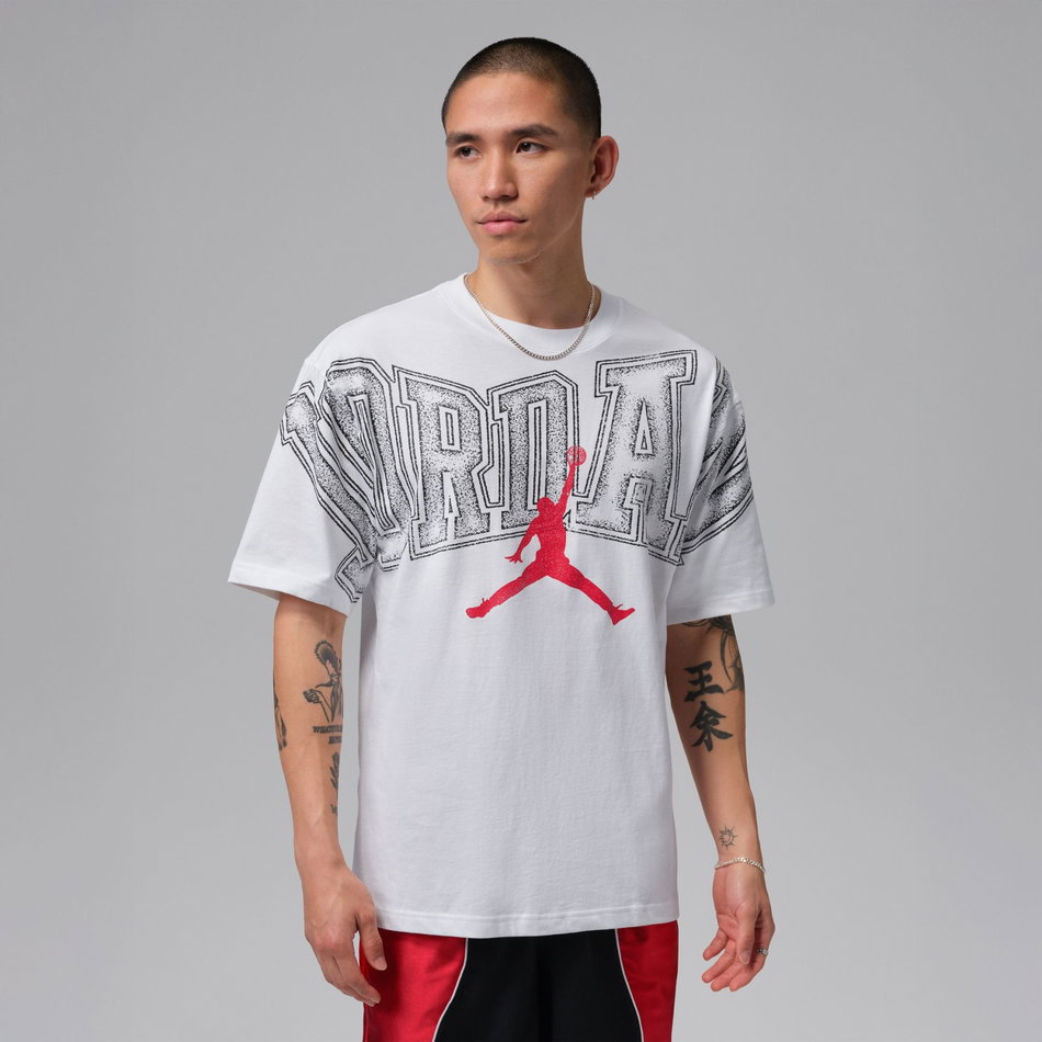 Jordan New Stretch Gfx Ss Crew Erkek Beyaz Tişört
