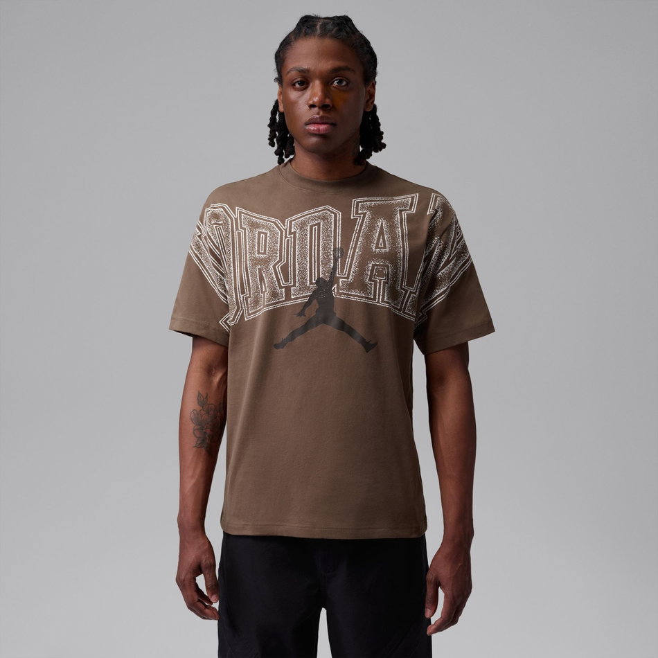 Jordan New Stretch Gfx Ss Crew Erkek Kahverengi Tişört