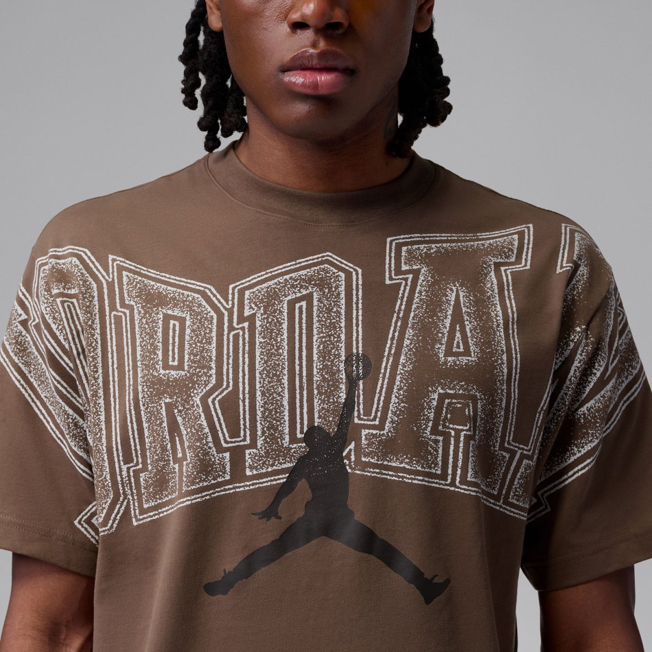 Jordan New Stretch Gfx Ss Crew Erkek Kahverengi Tişört