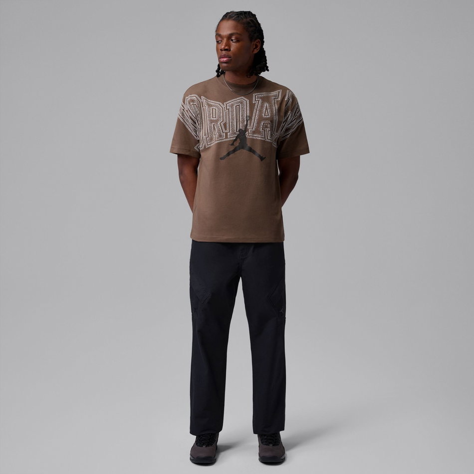 Jordan New Stretch Gfx Ss Crew Erkek Kahverengi Tişört